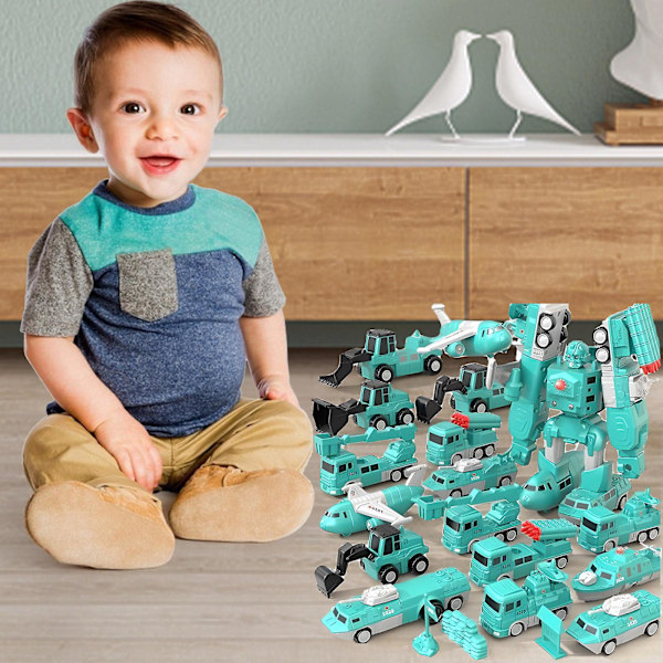 Magnetiska Transformera Engineering Bil Sammansatta Leksaker Transformerande Robot Leksaker Set För Pojkar 6 I 1 Magnetiska Byggbilar Transformera Robot Spela Fordon