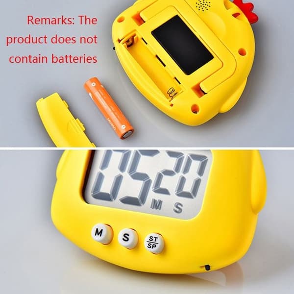 Tecknad elektronisk timer - MLBQ - Rosa groda - Stor skärm - Högt ljud - Magnetisk