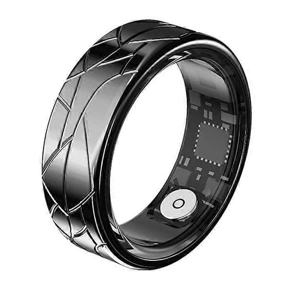 17.4mm~21.5mm Smartring med sprekkdesign, multifunksjonell helseovervåking og ladeetui Size 10 Black