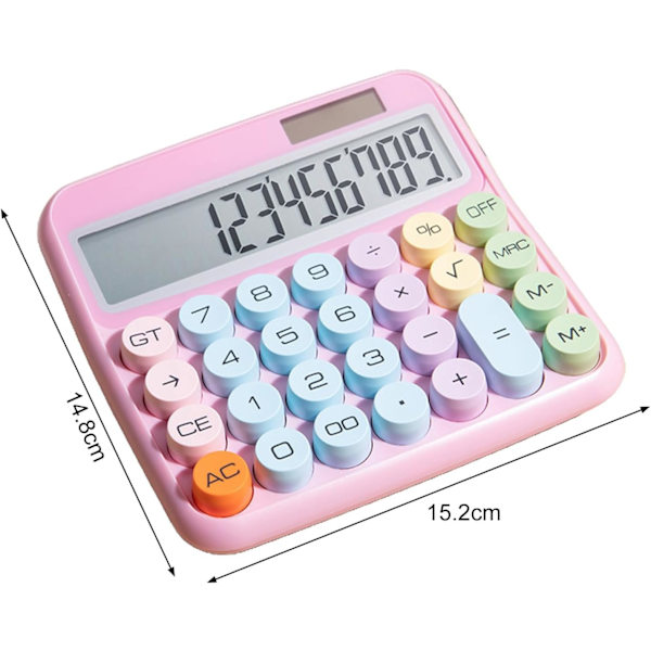 12-cifret standard lommeregner med stort LCD-display, solenergi og batteri, bordlommeregner til kontor, hjem, skole (inkluderer ikke batteri) - B
