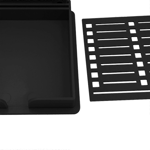 Hållare för självhäftande lappar med stencil, mall för självhäftande lappar för kontor, skrivbord, hem, svart Black 9.5cmx9.5cm