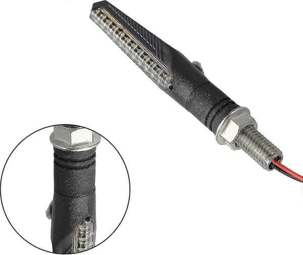 Motorcykel Flydende Blinklys Gult Lys 12v Led Sort 2 stk