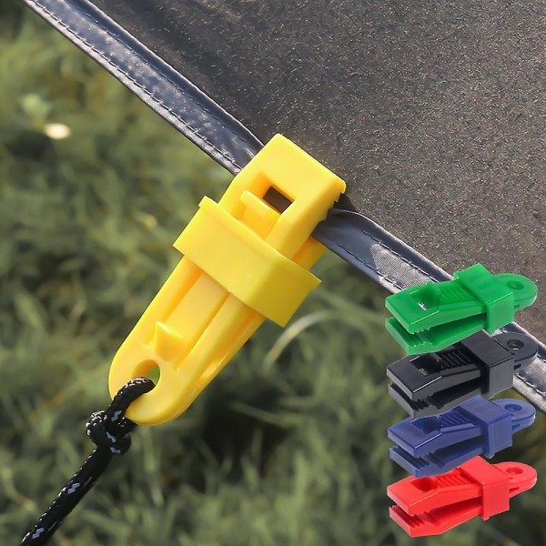 10 stk gule presenningklips, teltklips, plastklips, for camping baldakin klemme sorte presenningklips markiser for utendørsaktiviteter