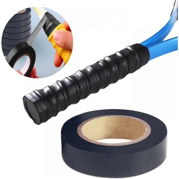 2 rullar grepptejp för racket, grepptejp för racket, självhäftande ishockeygrepptejp, 37 m badmintonracketgrepp med avslutningstejp