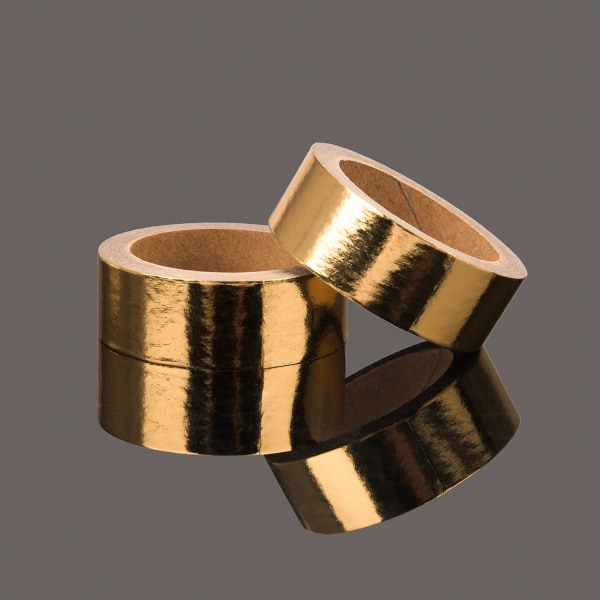 2 ruller guld folie washi tape solid 15mm x 5 meter dekorativ maskeringstape til DIY håndværk gaveindpakning fotoramme scrapbooking