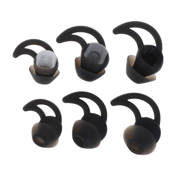 Silikone In-Ear Øretelefoner Ørepuder til Bose QC20 QC30 Ørekrog Støjisolering Black