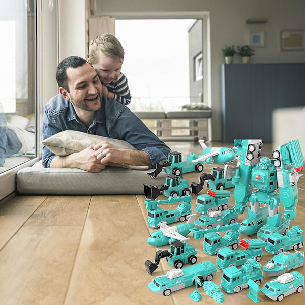 Magnetiska Transformera Engineering Bil Sammansatta Leksaker Transformerande Robot Leksaker Set För Pojkar 6 I 1 Magnetiska Byggbilar Transformera Robot Spela Fordon