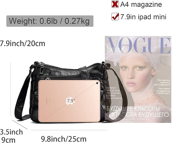 Dam Multi Pocket Casual Crossbody Bag Handväskor och Axelväskor Messenger Bag för Daglig Vattentät (Medium)
