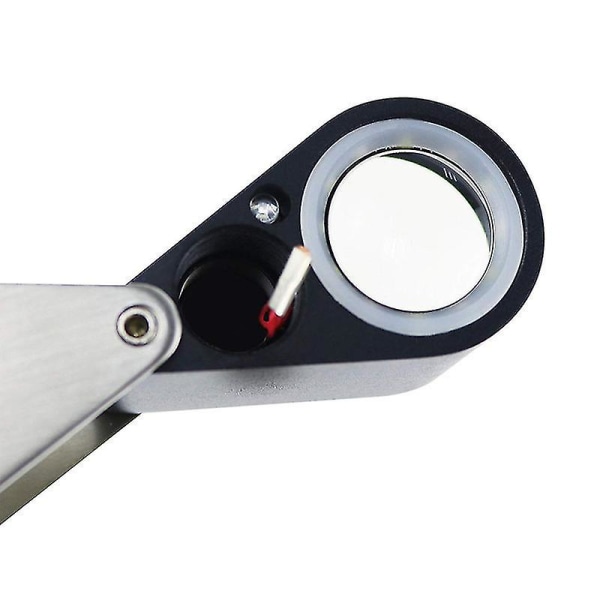 10x forstørrelse juvelerlupe triplet linse forstørrelsesglass med 6 LED UV-lys 21mm for edelstener, smykker [xh]