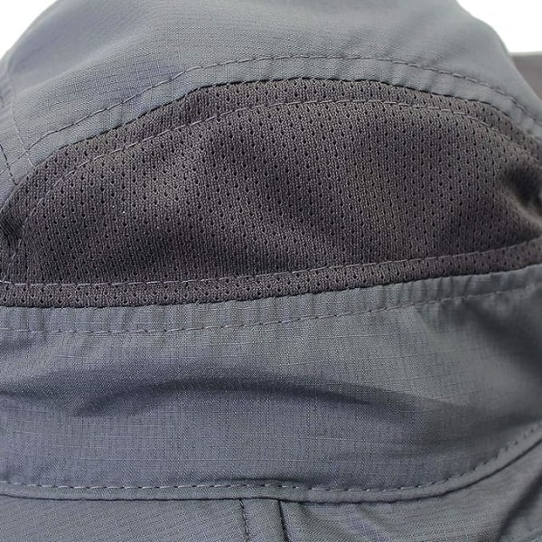 Solhatt Herr & Dam UPF 50+ Mesh Sommar Skydd Utomhus UV Kepsen med Nackskydd Andningsbar Packbar Jakt Fiske Strandhatt