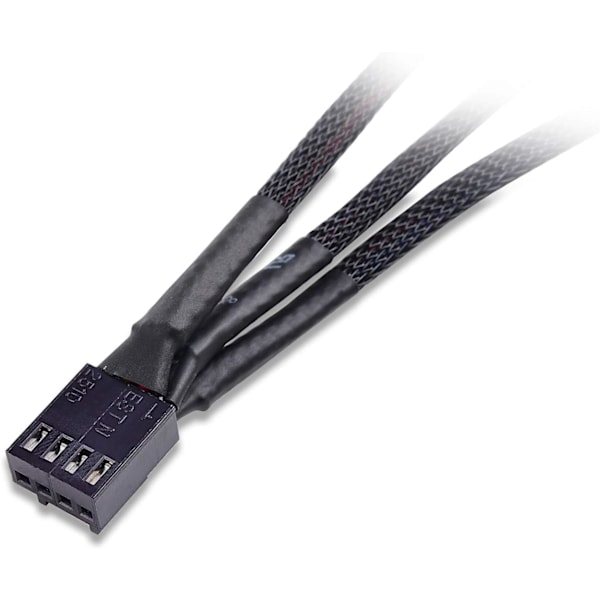 Cable Matters 2-pak 4-bens PWM-splitterkabel 30 cm, 3 computer-fan-splitterkabel, PC-fan-splitterkabel, 3-fan-splitterkabel 3 in 1
