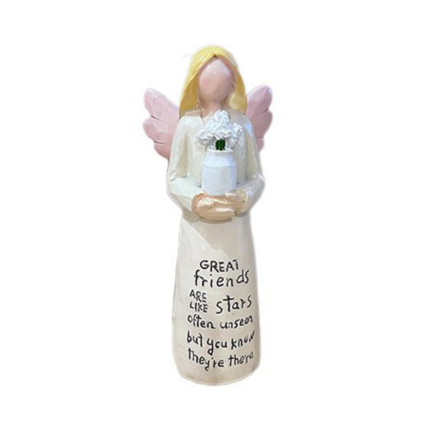 Friends Engel Ornament Harpiks Statue Med Tankevækkende Tekst Og Sentimentalt Vers Gave