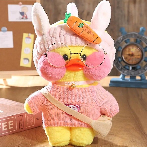 30cm Søt Lalafanfan Cafe And Plushleke Kawaii Lalafanfan Andedukke Myk Utstoppa Dyre-Pute Bursdagsgaver For Barn B3 25-30cm