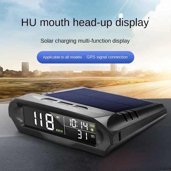 Universal HUD X 98 Bil Solar Digital Speedometer GPS Speedometer Alarm Meter Hastighet Avstand Høyde