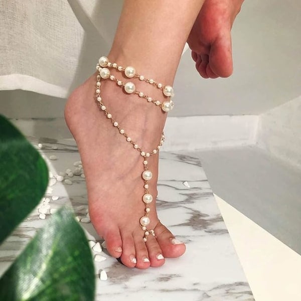 Boho monirivinen helmi rannekoru kulta nilkkakoru ranta helmi jalkaketju korut naisille ja tytöille
