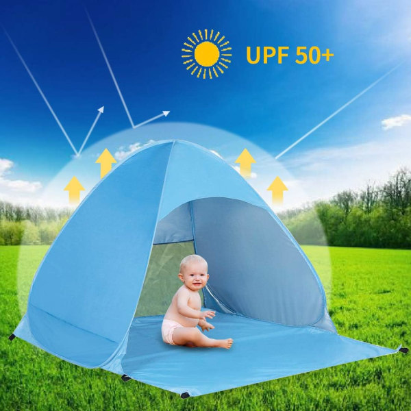 Pop Up strandtält för 1-3 personer klassad UPF 50+ för UV-solskydd  Vattentäta solskydd för familjecamping, fiske, picknick, strand bfd6 |  Fyndiq