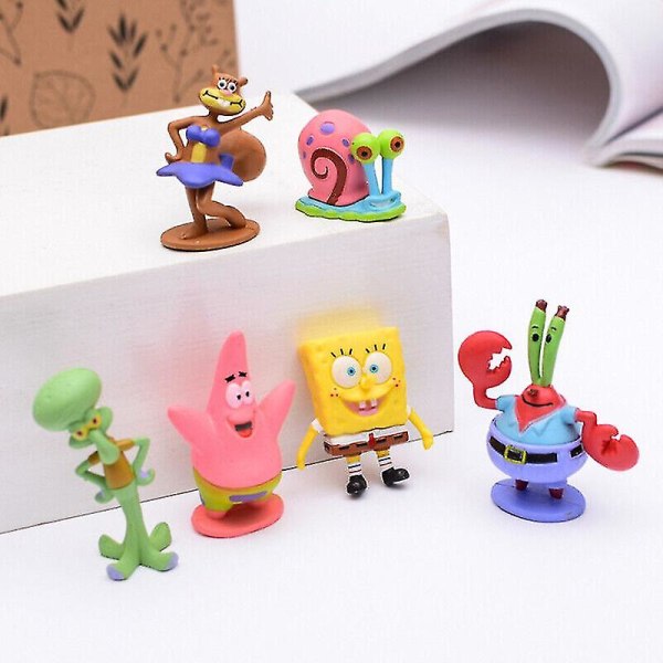 6 st/set Spongebob Squarepants Patrick Star Squidward Tentacles PVC-figur leksak