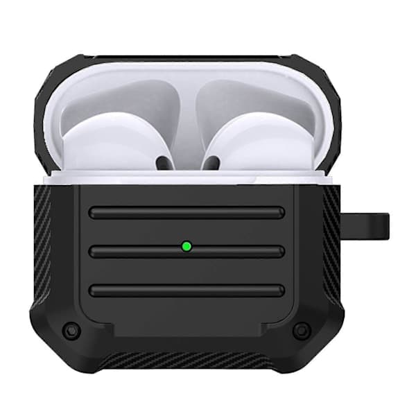 PC+Silikon Bluetooth-kompatibelt laddningsfodral för hörlurar med karbinhake för Appl[D]