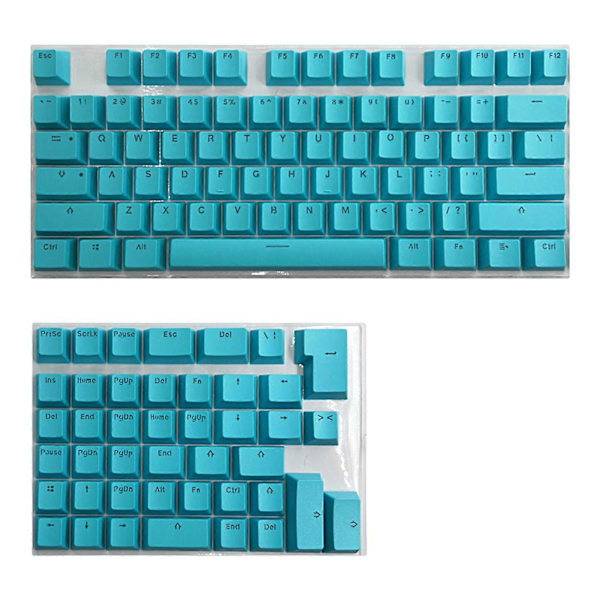 117 stk Mini Tastaturhetter i Slitsterkt PBT-materiale, Dekorative Renfargede Tastaturhetter for Datatilbehør Sky Blue