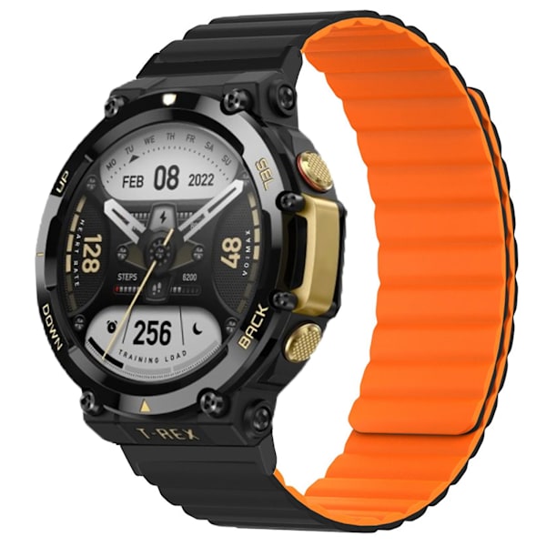 Holdbar rem til Amazfit T-rex 2 - Stødtæt armbånd, svedtæt løkke Black and yellow