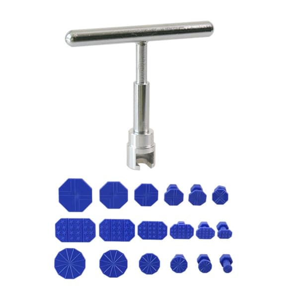 Bilbulkreparasjonstrekker T-bar sett Auto Body Mekanisk Platemetall Slide Puller Bilbulkfjerner med flikpute