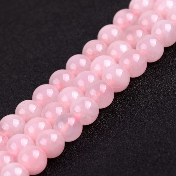 8 mm rosenkvartsperler runde edelsten Halvedle løse perler for smykkefremstilling 15''
