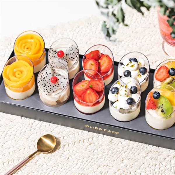 20 Plastik Mousse Dessert Kopper