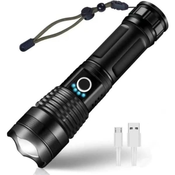 Lamppu taskulamppu - LED - Erittäin tehokas - 4300 lumenia - USB-ladattava - Vedenpitävä