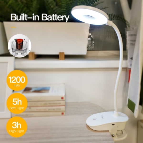 Trådlös dimbar LED-lampa med klämma - Uppladdningsbar