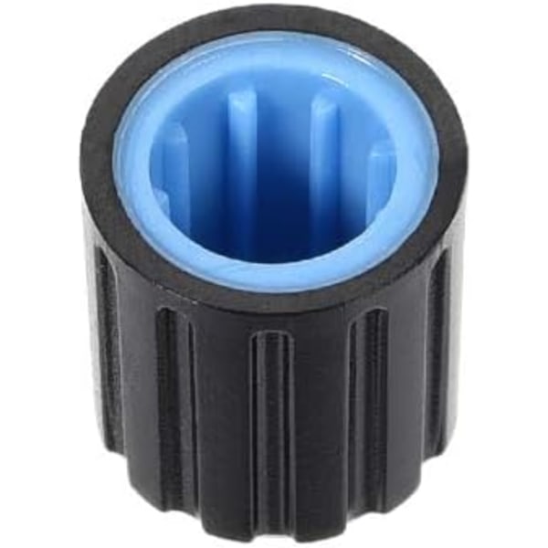 5 stk 6mm innsatsaksel 10x12mm plastpotensiometer Roterende knott blå, svart