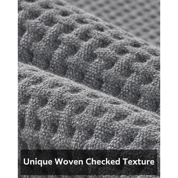 Rutiga badrumsmattor, superabsorberande halkfria badrumsmattor, tunna badrumsmattor, maskintvättbara badrumsmattor Dark Gray 24" X 36"