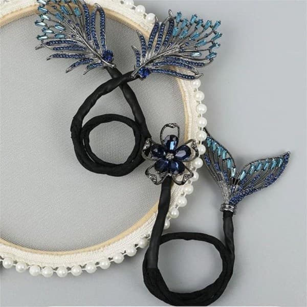 Rhinestone Blomster Hårklemme Hårbolle Maker