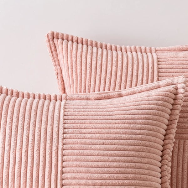 2-pakkaus samettia tyynynpäällinen koristeellinen moderni tilkkutäkki koristeellinen tyynynpäällinen pehmeä tyynynpäällinen tyynyt kodin sisustukseen sohvaan pinkki 45*45cm