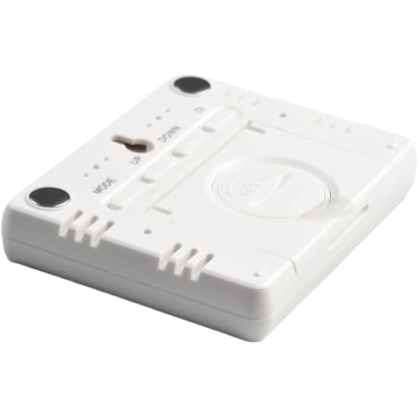 Digital Väggklocka Batteridriven, Magnetisk Design med Temperatur Inomhus Utomhus (Vit)