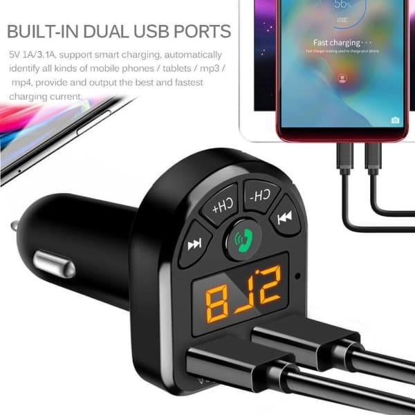 Bluetooth-auton FM MP3 -soitin USB-laturi
