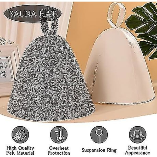 2-piece sauna hat set for men and women, sauna accessory hat