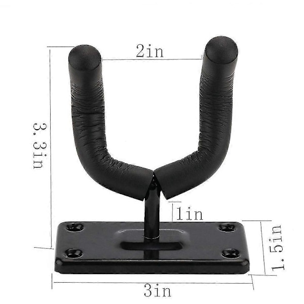 2 Pakk Gitarhenger Gitarkrok Gitarholder Gitarveggfeste Hengere For Elektriske Akustiske Og Bassgitarer Ukulele-Yvan