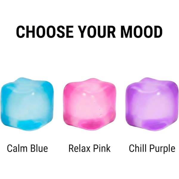 Needoh Nice Cube Stressball og Tankeleke Blå Blå