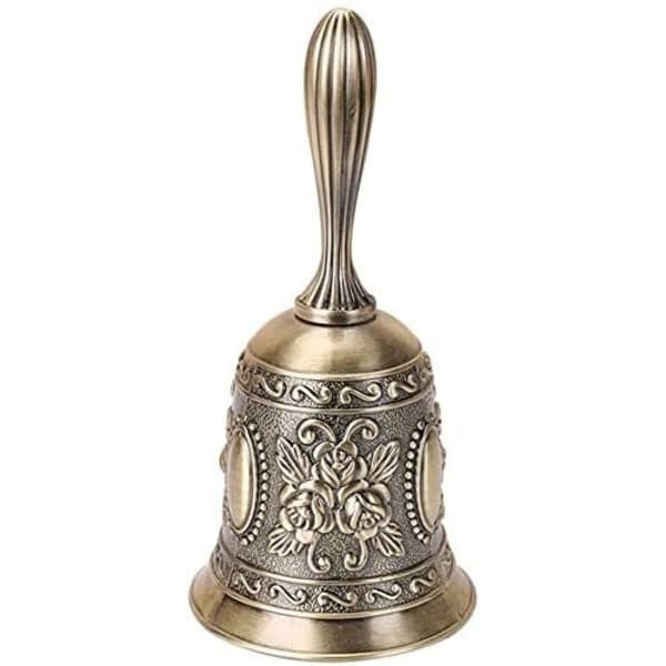 Retro Bell Antik Handklocka Brons Middagsklocka Restaurangserviceklocka Mässingsklocka Bröllop Klassrum Kyrkklocka