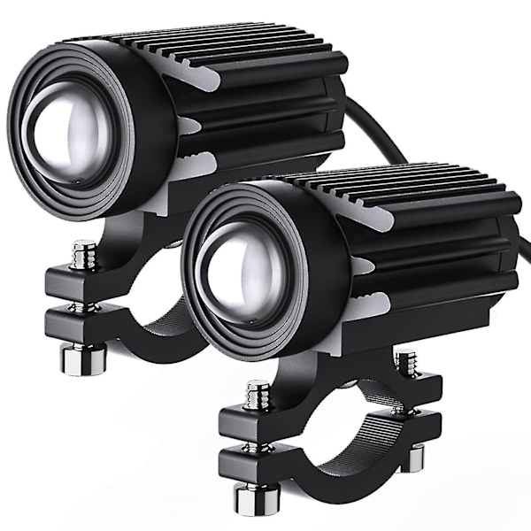 2 stk. Motorcykel LED Kørelys 12000lm Tri-farve Mini Forlygter Tågeforlygter 60w 6000k