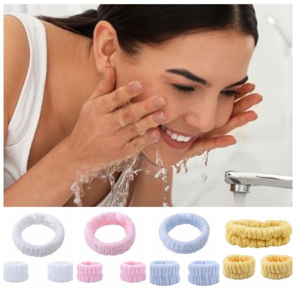 Spa pannebånd ansiktsvask armbånd White