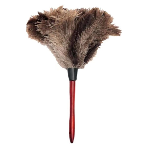 Fjærstøvbørste Antistatisk Vaskbar Resirkulerbar Rengjøring Struts Hår Trehåndtak Fluffy Duster D