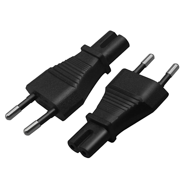 EU 2-polig till IEC320 C5/C7 Adapter, 2-polig Laptop Strömadapter Konverterare EU4.0MM TO C7