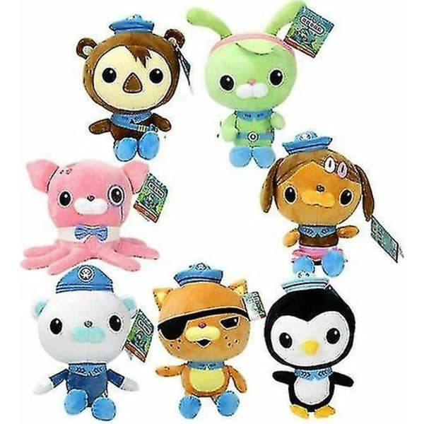 8' Oktonautit Octo Glow Crew Pack Barnacles Kwazii Peso Pehmonukke Lasten Lahja Barnacles