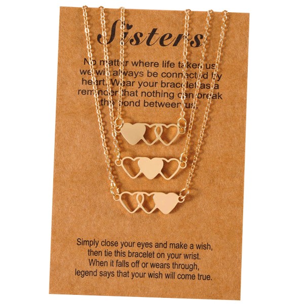 Bästa vän syster halsband matchande hjärta hänge smycken födelsedagspresenter