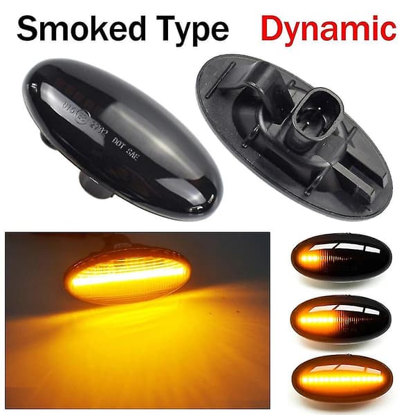 2x For Mazda 2 3 5 6 Bt-50 Mpv 2004 2005 2006 Led Dynamisk Blinklys Sidemarkeringslys Sekvensiell Blinkerlampe Banmo 2PCS Dynamic Smoked