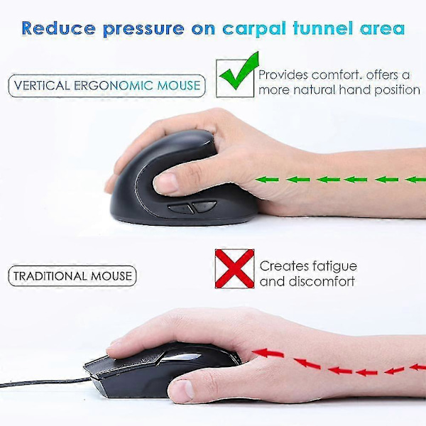 2.4g Trådløs Ergonomisk Computer Vertikalt Greb Mindre For Computer