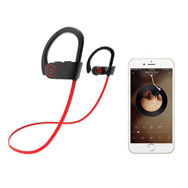 Bluetooth-hörlurar, IPX7 vattentäta sportlurar, 8