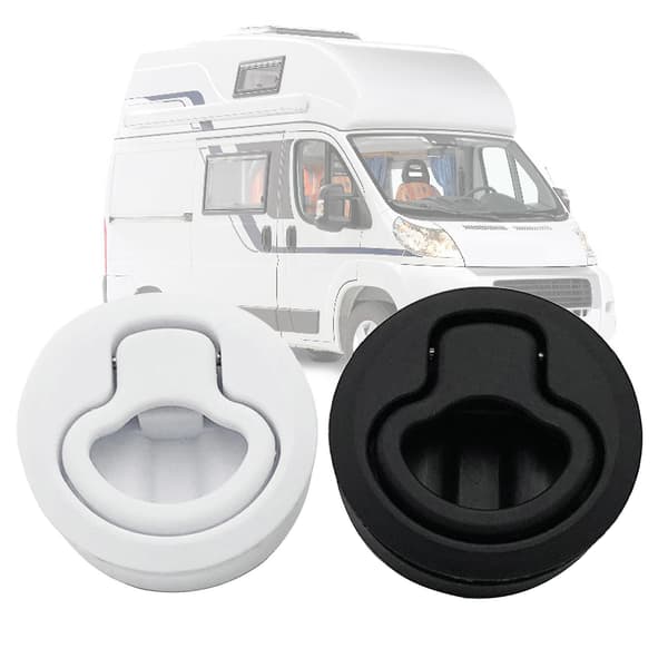 2\" Rund Låsbar Flush Pull Latch Udskiftningsplast til RV Marine Båd Southco White