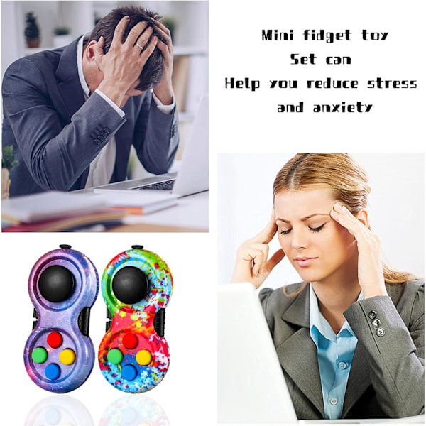 2 stk. Fidget Controller Pad, bærbar stressreducerende spilpad hånd Fidget Pad til frigivelse af stress og angst